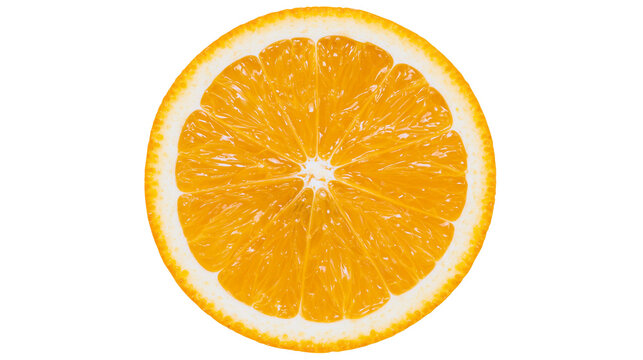 Orange slice with segments and white pith