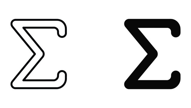 Sigma mathematical summation symbol icon set in vector style with summation