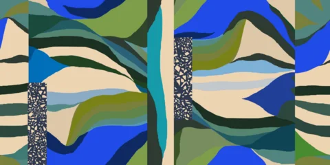 Modern abstract leaves print. Hand drawn calming and airy seamless pattern.  © MURRIRA