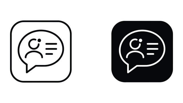 User feedback chat bubble icon set with feedback communication dialogue