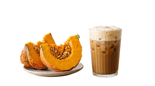 Festive halloween pumpkin and spiced latte autumnal treat for seasonal celebrations
