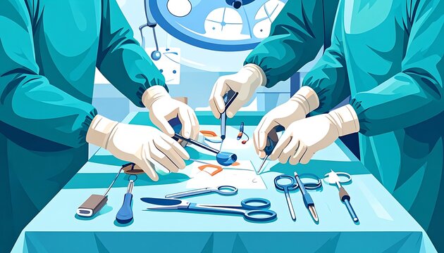 Dental professionals performing root canal treatment.