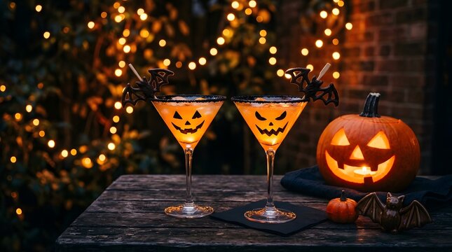 Happy halloween cocktails festive jack o' lantern drinks for a spooky celebration