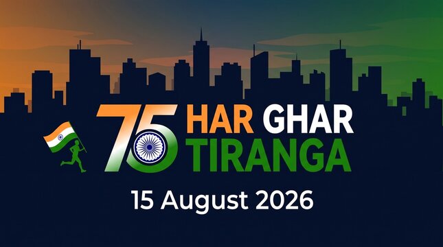 Har Ghar Tiranga In Hindi Text Which Means Hoist A Flag At Your House.15th August Happy Independence Day