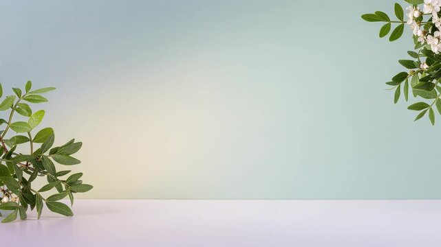 Minimalist Floral Frame on Mint Background for Eco-Friendly Product Showcase