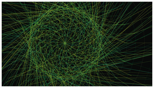 Complex geometric string art pattern with intersecting lines.