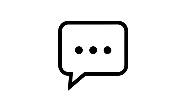 Speech bubble icon with three horizontal dots indicating pause or typing in a modern flat design style.