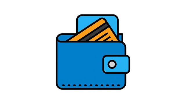 Digital wallet icon for mobile payment apps and e-commerce. Secure contactless payment symbol with card slot and NFC technology.