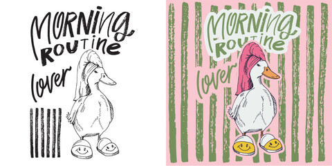 Fototapeta premium Funny lettering hand drawn art. Lettering print fot t-shirt, mug print, sticker art.