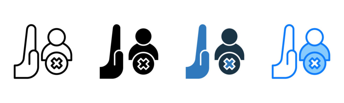 Exclude Person icon multiple style vector illustration