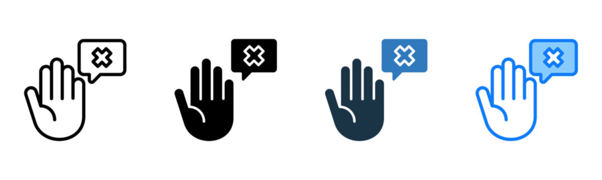 Say No icon multiple style vector illustration