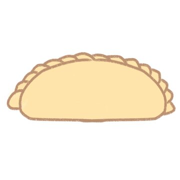 Cute Hand Drawn Pastel Empanada Pastry Doodle Illustration