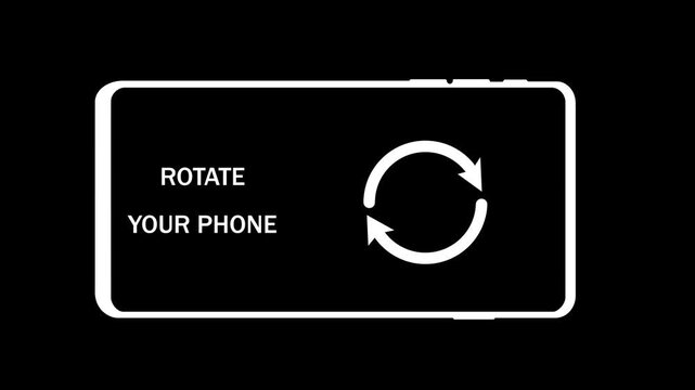 rotate your phone transition animation rotate phone screen social media gaming movie video animated on transparent .