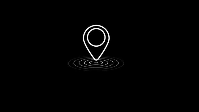 Location icon animated video concept, GPS location pointer