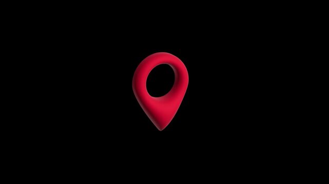 Location icon animated video concept, GPS location pointer