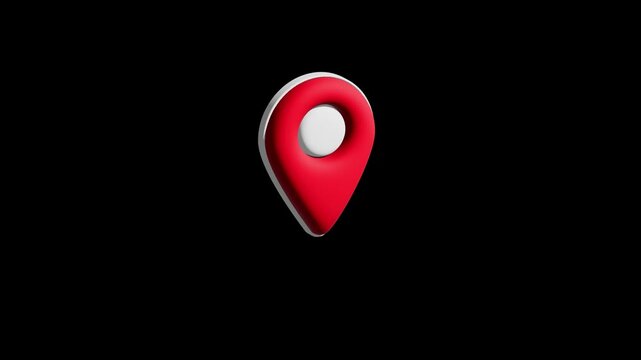 Location icon animated video concept, GPS location pointer