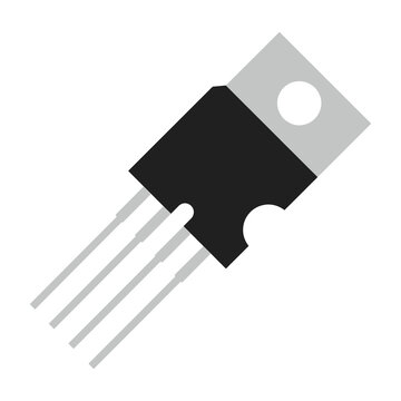 Electronic transistor component close-up
