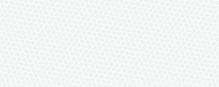 Black seamless hexagon pattern. Repeating honeycomb texture background. Geometric hexagonal halftone tech overlay backdrop. Abstract repeated hex halftone. Vector retro technology dot texure wallpaper