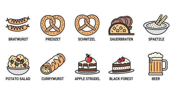 German food and drink icons.