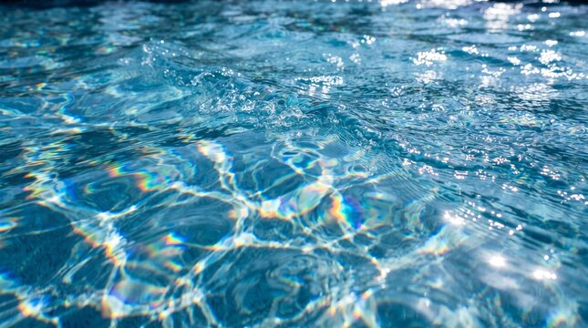 Prism-like Blue Rippled Water  Light Refraction Effect