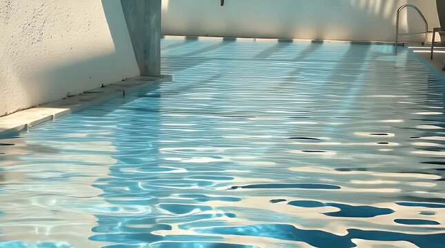 Calm Blue Swimming Pool with Reflective Water Surface
