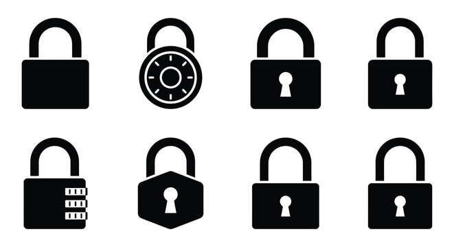 Business Icons Set Flat Vector Silhouettes On White Background