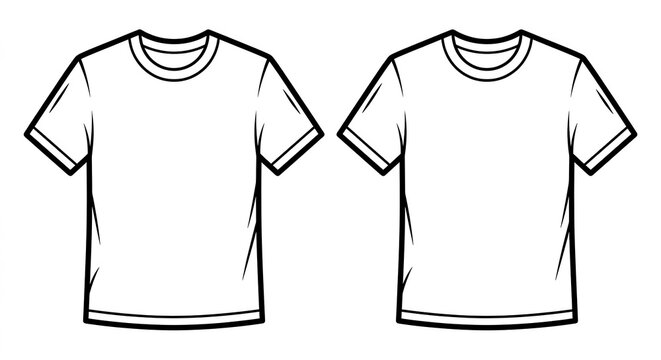 Tshirt set of two white clothing mockups