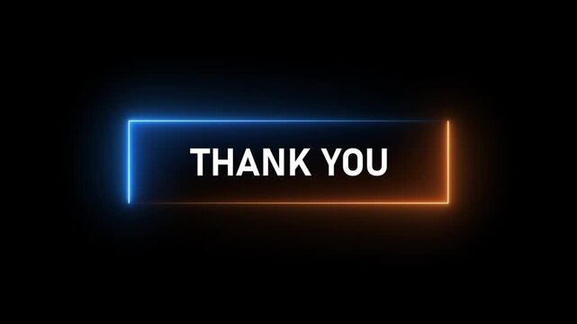 neon businessman glowing neon rectangle and the message thank you on a display screen. concept of thank you business, congratulations, and appreciation gratitude. presentation from technology digital