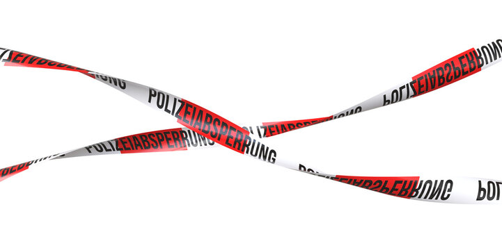 Polizeiabsperrung tape 3d isolated  crime scene barrier