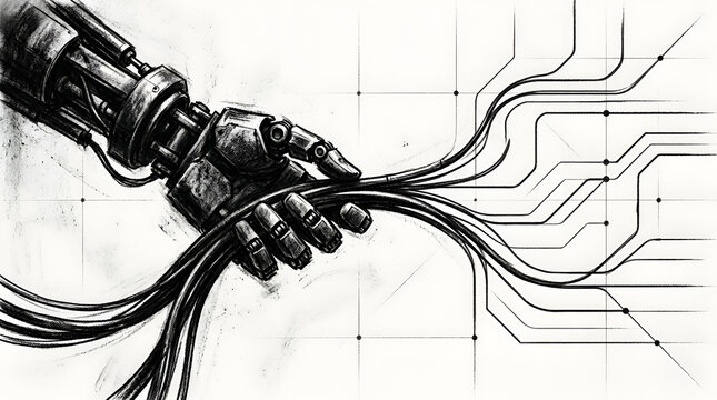 AI automation and machine learning technology background
