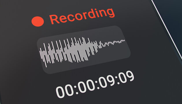 Illustration of a voice message on a smartphone screen - the voice message is currently being recorded.