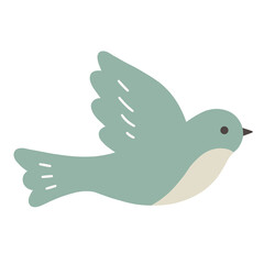 Obraz premium Cute minimalist flying bird illustration scandinavian style transparent png