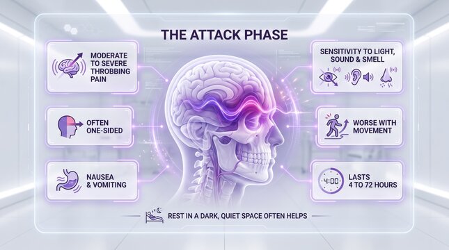 The migraine attack phase