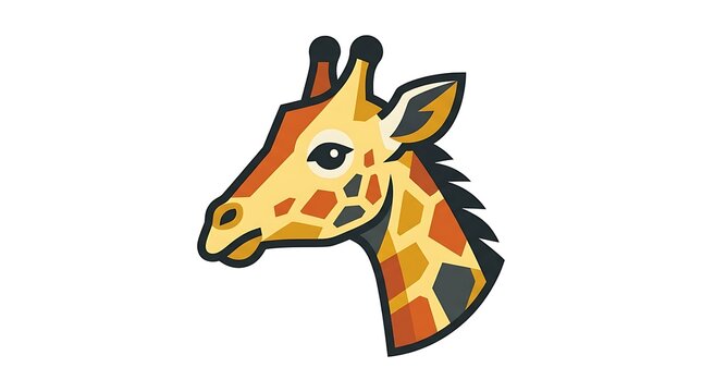 Stylized giraffe head icon vector illustration