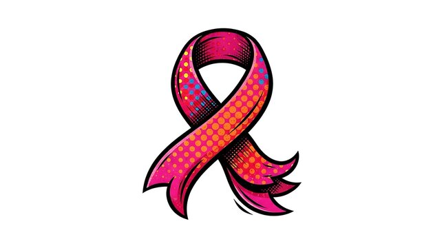 Pink ribbon awareness symbol isolated