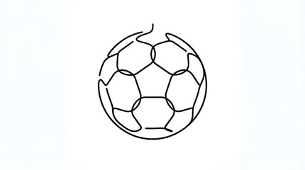 Fototapeta premium Simple soccer ball outline icon
