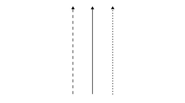Vertical Arrow Line Set Animation Solid Dashed Dotted HUD 4K