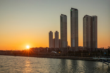일몰,바다,고층아파트,논현동,남동구,인천 © JinChang