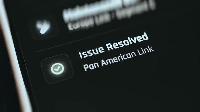 Issue Resolved Notification With Green Check Icon On Network Operations Screen