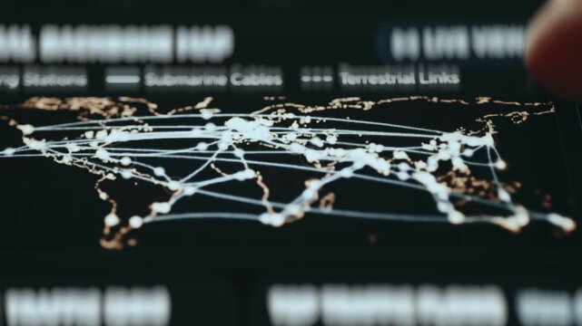 Global Backbone Map With Live View Toggle And Submarine Cable Legend On Screen