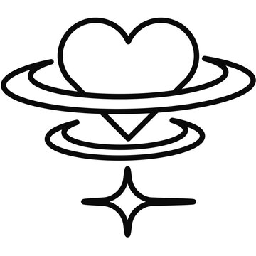 heart sparkle line icon
