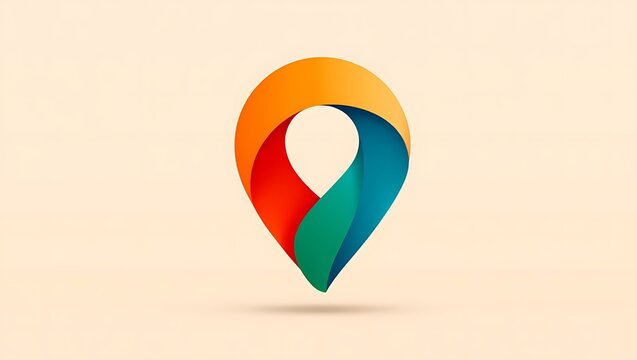 Modern colorful 3d map location pin icon for navigation and travel mobile application interface design