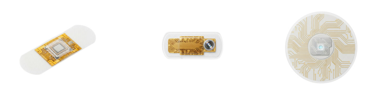 Smart electronic medical adhesive patches with integrated microchips