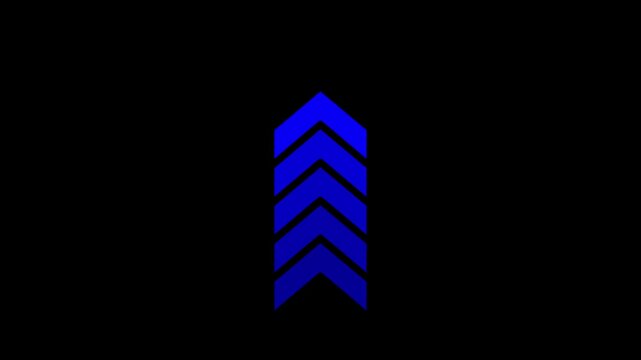 Up direction animated arrow .Animation of sweep arrow icon, upward and transparent white swipe up pointing arrow icon.