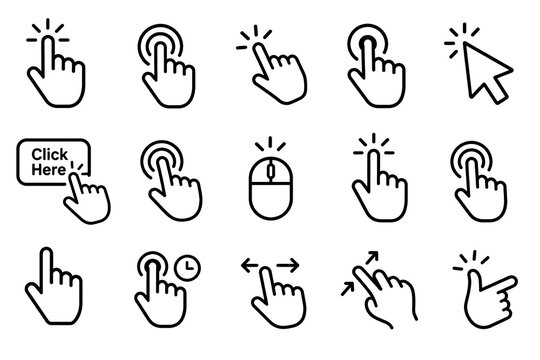 hand cursor icon set