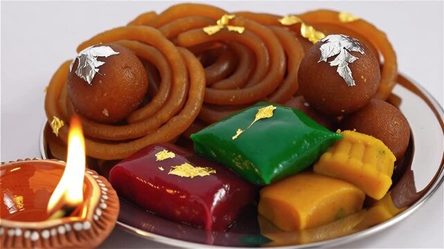 Assorted Indian sweets and traditional desserts