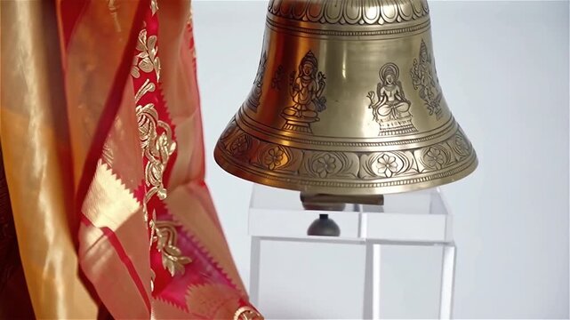Traditional brass bells and ceremonial items