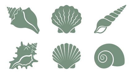 Collection of sea shell icons © Akun