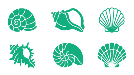Collection of seashell icons © Akun