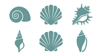 Collection of marine shell icons © Akun